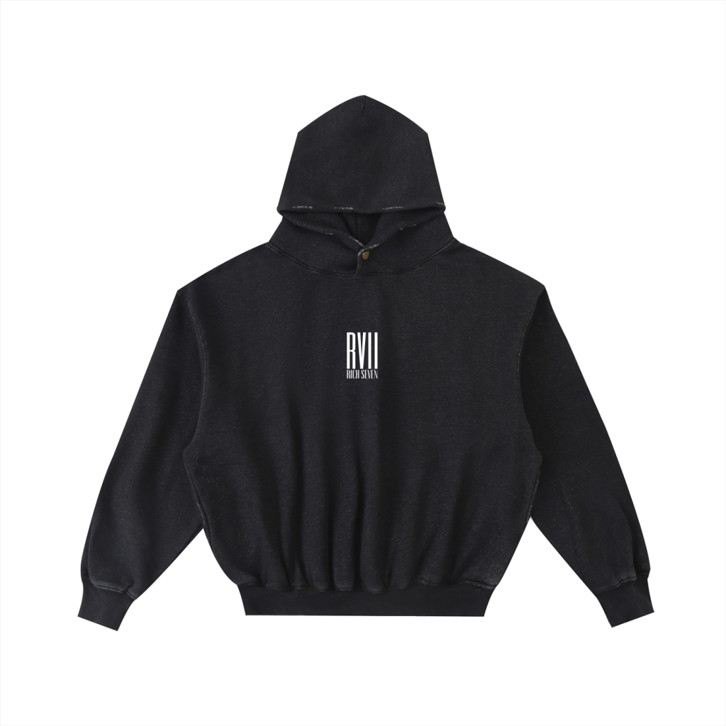 Frayed Enzyme Washed Fleece Hoodie