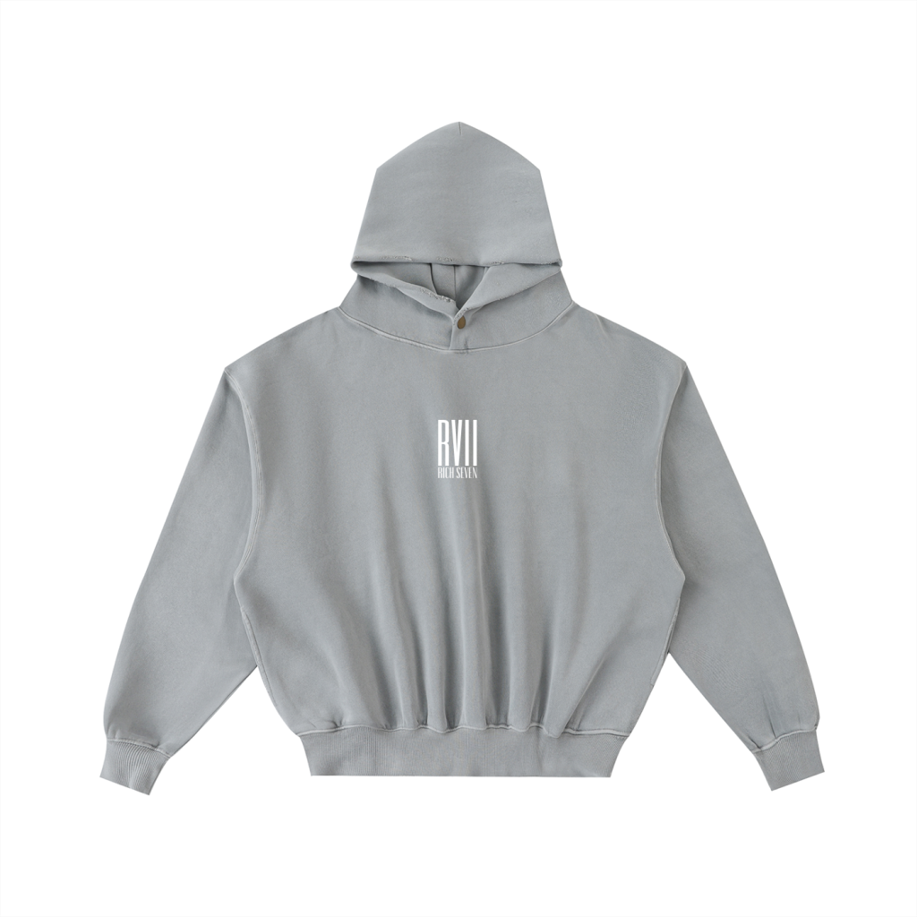 Frayed Enzyme Washed Fleece Hoodie