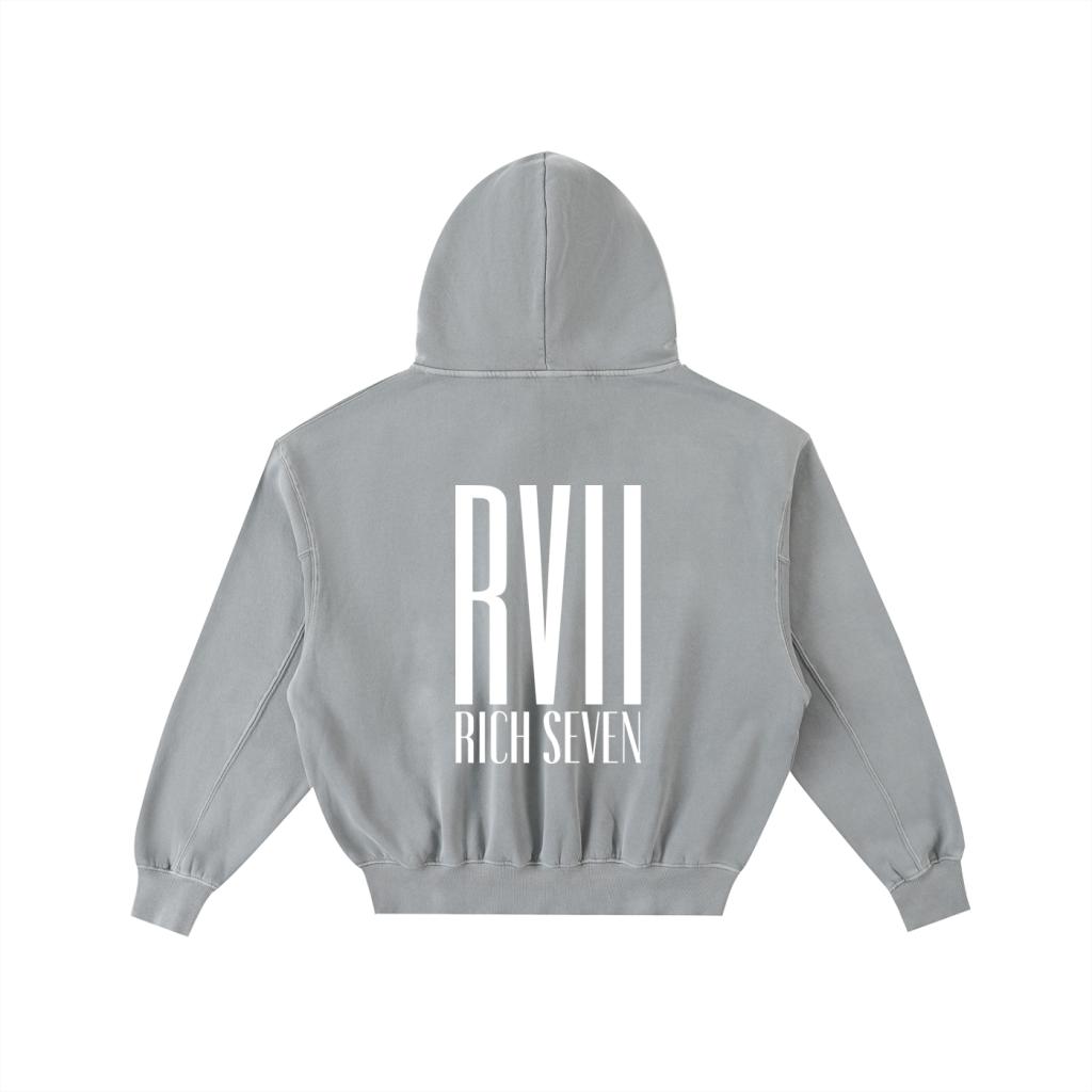 Frayed Enzyme Washed Fleece Hoodie