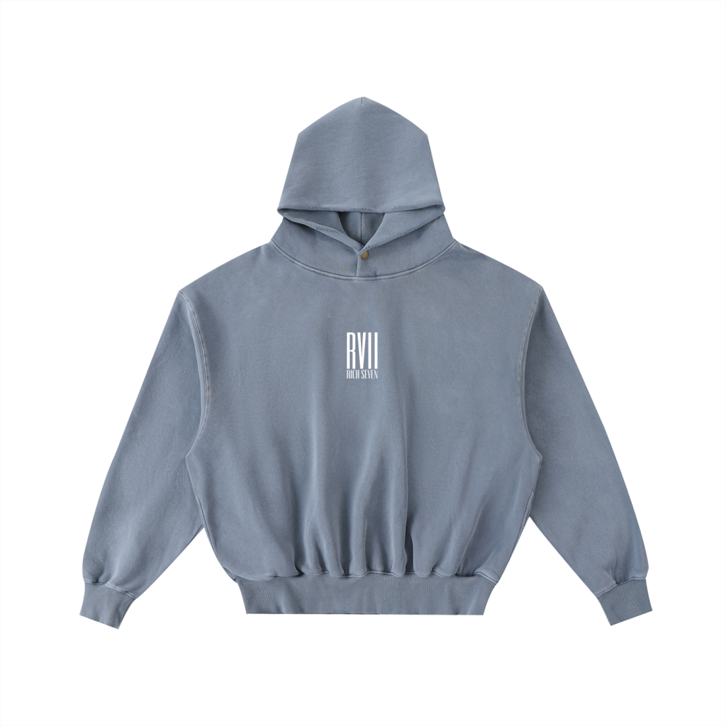 Frayed Enzyme Washed Fleece Hoodie