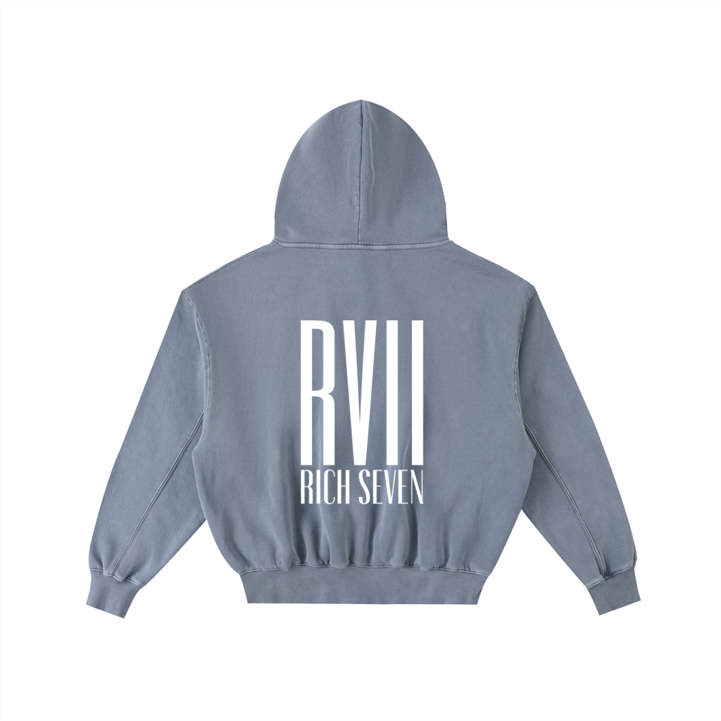 Frayed Enzyme Washed Fleece Hoodie