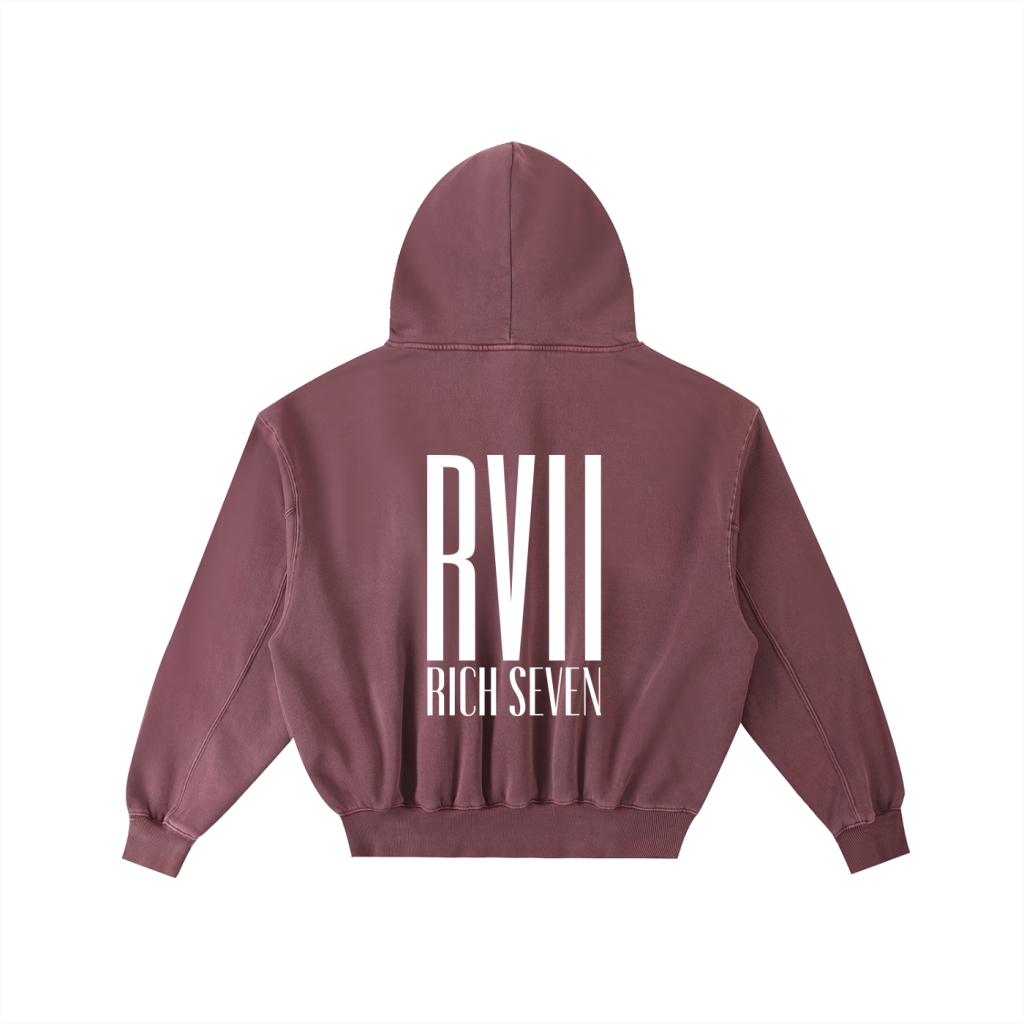 Frayed Enzyme Washed Fleece Hoodie