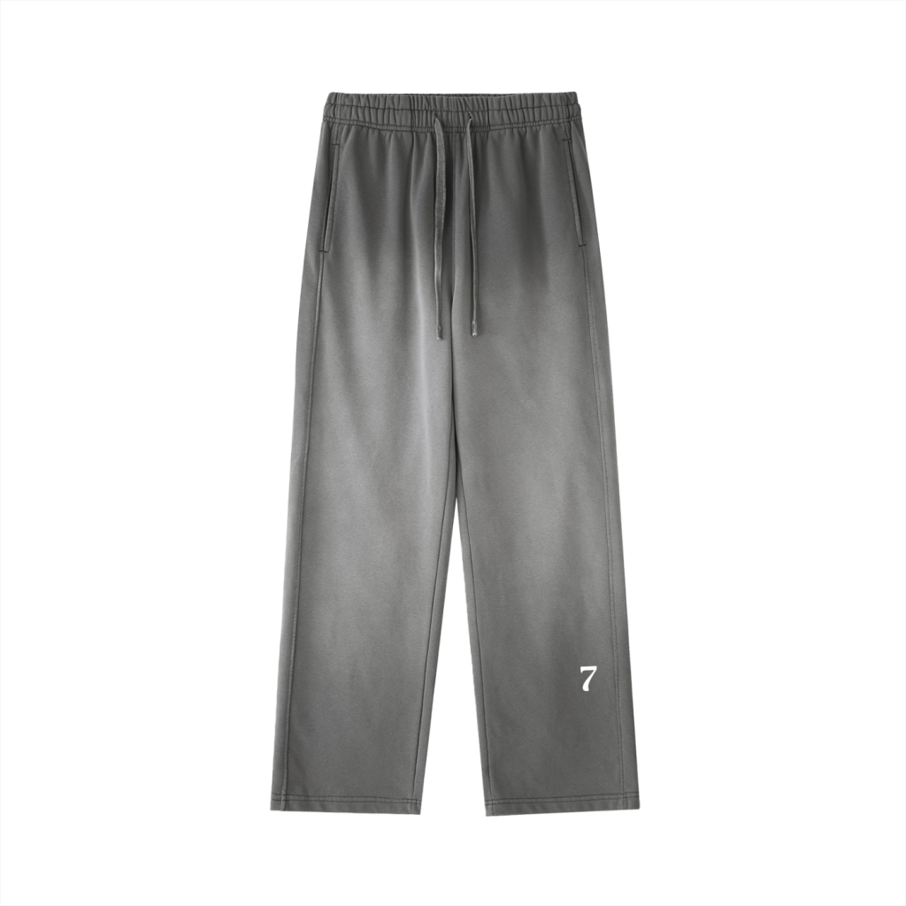 Stone Washed Straight-Leg Sweatpants